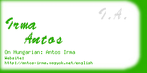 irma antos business card